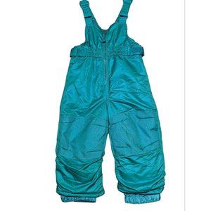 CAT & JACK Snow Bib Overalls Zip Front & Adjustable Sides - Size 12M Turquoise